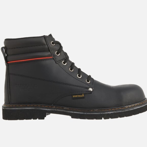 NEW WATERPROOF WORK BOOTS BLACK LEATHER STEEL TOE WORK BOOTS MENS main image 5
